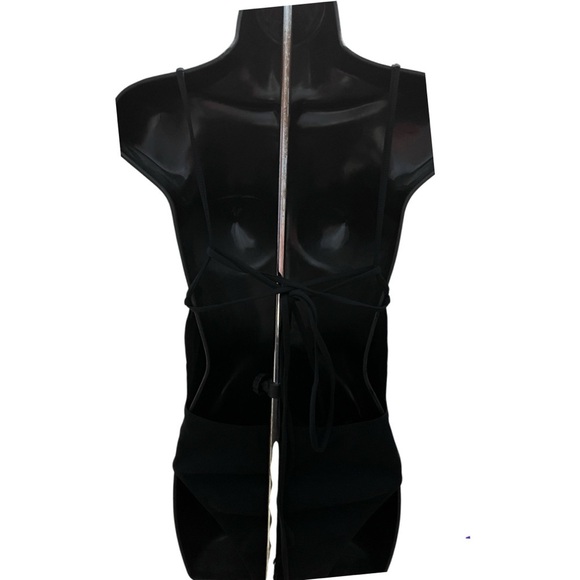 BERLOOK Backless Tie One-Piece Swimsuit Black Sz M - Picture 2 of 5